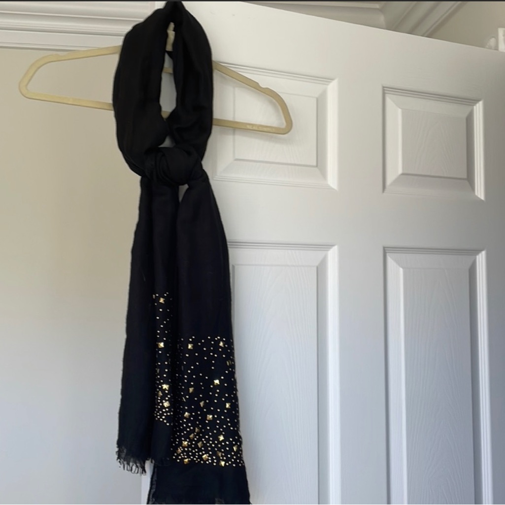 Black And Gold Tone Scarf